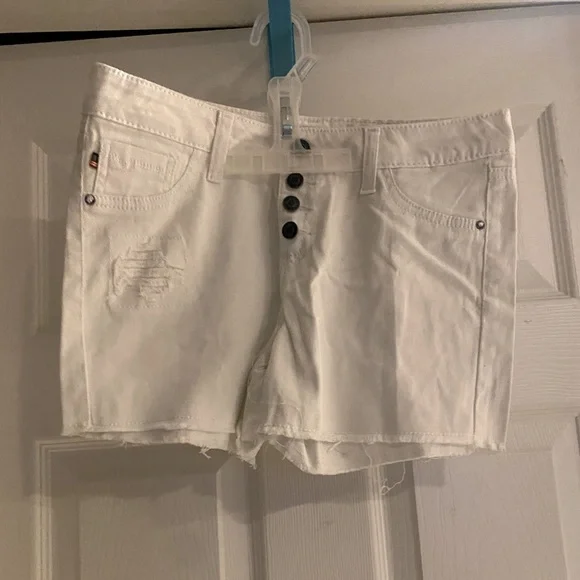 Girls White Jean Shorts - Picture 1 of 4
